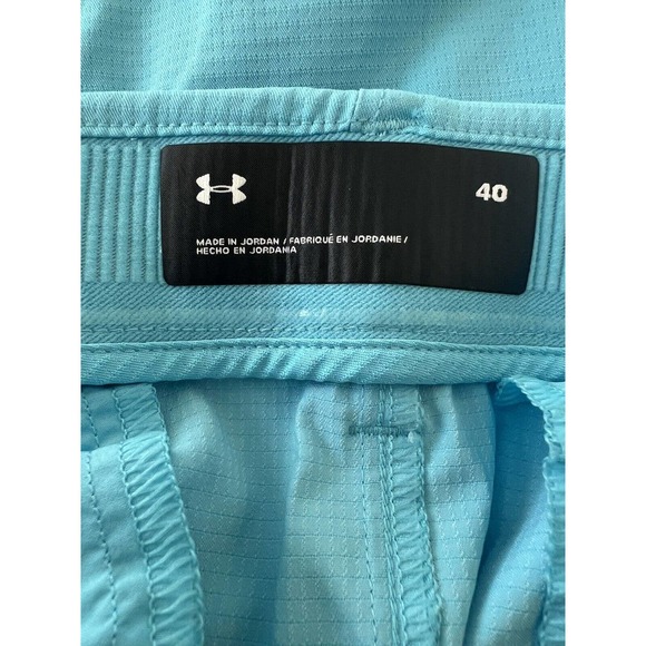 Under Armour Performance Golf Shorts 4 Way Stretch UA 40 9 In Inseam Storm Woven - Picture 10 of 11